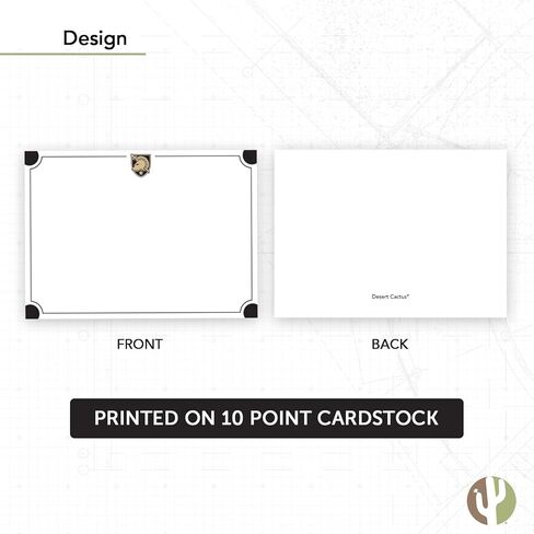 Desert Cactus United States Military Academy 10 Pack Notecards Stationery Cardstock SUMA Black Knights Army West Point Cadets Includes Envelopes Memo Party Thank You (Notecard 4a) in Saudi Arabia