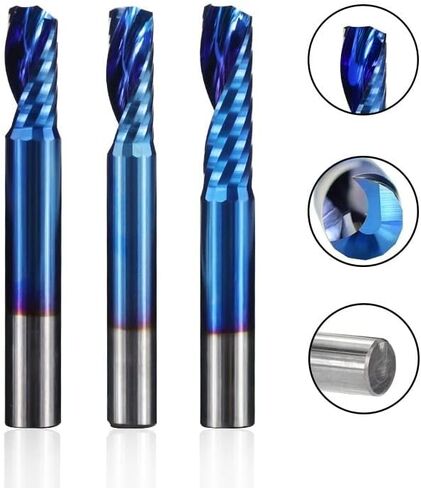 قطعة واحدة من LYZYSNEJ لقمة طحن فلوت واحدة من كربيد التنجستن الحلزوني باستخدام الحاسب الآلي 3.175 مم - 12 مم مطحنة نهاية كربيد قاطع طحن فلوت واحد لقطع نحاس الألومنيوم in Kuwait