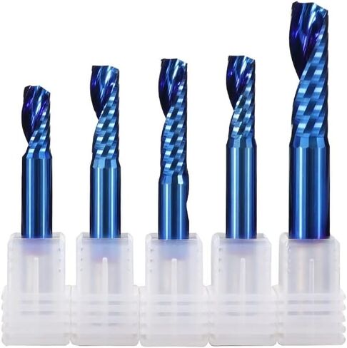 قطعة واحدة من LYZYSNEJ لقمة طحن فلوت واحدة من كربيد التنجستن الحلزوني باستخدام الحاسب الآلي 3.175 مم - 12 مم مطحنة نهاية كربيد قاطع طحن فلوت واحد لقطع نحاس الألومنيوم in Kuwait