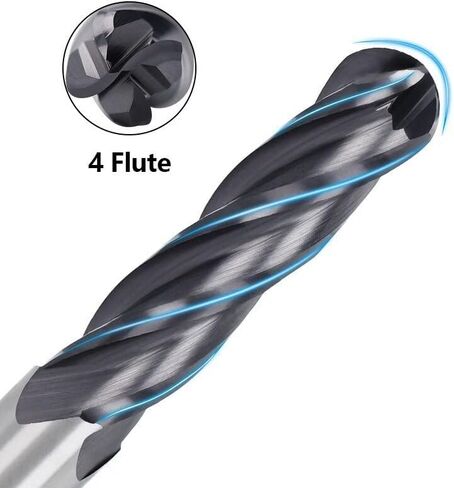 LYZYSNEJ قطعتان من مطحنة نهاية الأنف الكروية CNC لقم التوجيه قطع أداة الطحن 4 مزامير من الكربيد الصلب CNC راوتر 6.35 مم قاطع نقش شانك معطف نانو قاطع طحن حلزوني in Kuwait