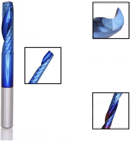 LYZYSNEJ 1pcs Solid Carbide O Single Flute Spiral End Mill CNC Router Bits 6mm Shank Blue Coating Woodworking Cutting Carving Milling Cutter for Wood Acrylic PVC(6x17x50) in Saudi Arabia