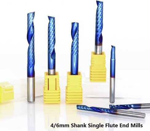 LYZYSNEJ 1pcs Solid Carbide O Single Flute Spiral End Mill CNC Router Bits 6mm Shank Blue Coating Woodworking Cutting Carving Milling Cutter for Wood Acrylic PVC(6x17x50) in Saudi Arabia