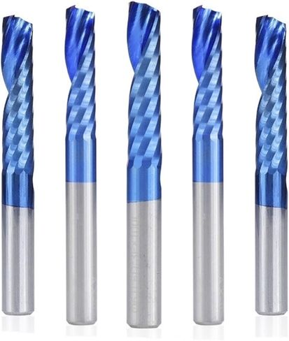 LYZYSNEJ 1pcs Solid Carbide O Single Flute Spiral End Mill CNC Router Bits 6mm Shank Blue Coating Woodworking Cutting Carving Milling Cutter for Wood Acrylic PVC(6x17x50) in Saudi Arabia