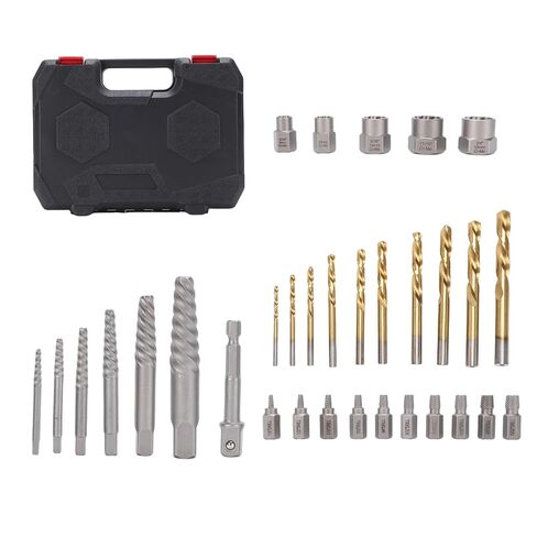 Generic 10pc Extractor Set Lug Nut Remover Tool Stripped Screw Extractor Kit with Left Hand HSS Drill Bits for Removing Broken Nuts Rusted Frozen Bolts in Saudi Arabia