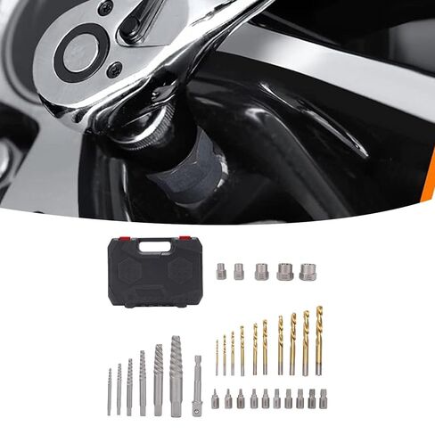 Generic 10pc Extractor Set Lug Nut Remover Tool Stripped Screw Extractor Kit with Left Hand HSS Drill Bits for Removing Broken Nuts Rusted Frozen Bolts in Saudi Arabia
