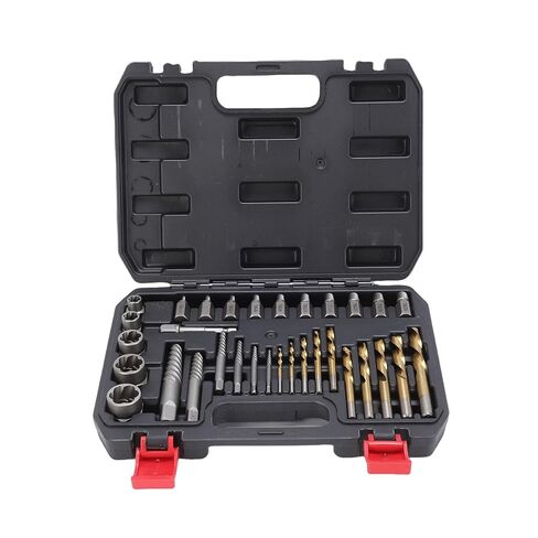 Generic 10pc Extractor Set Lug Nut Remover Tool Stripped Screw Extractor Kit with Left Hand HSS Drill Bits for Removing Broken Nuts Rusted Frozen Bolts in Saudi Arabia