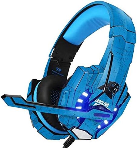 غلاف Skinit متوافق مع سماعة الألعاب BENGOO G9000 - تصميم بديل مرخص رسميًا من NFL Carolina Panthers in Kuwait