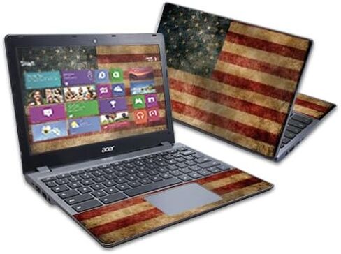 غلاف MightySkins متوافق مع Acer C720 Chromebook مقاس 11.6 بوصة غلاف ملصق ملتف بعلم عتيق in Kuwait