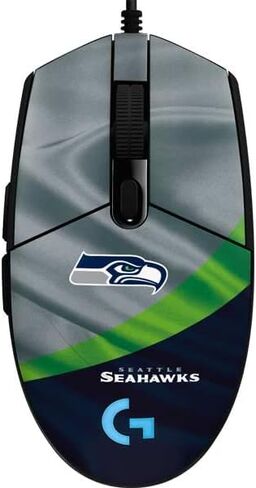 Skinit Decal Skin for Logitech G203 Prodigy RGB Wired Gaming Mouse - Officially Licensed NFL Seattle Seahawks Design in Saudi Arabia