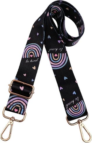 Crossbody Purse Strap for Women Men, Replacement Bag Belt Strap for Purse Handbag Guitar Camera, Adjustable Canvas Wide Shoulder Strap with Golden Hooks in Kuwait