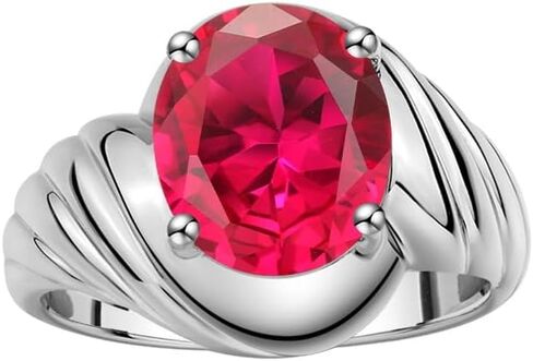 Rylos Classic Designer Style Oval 12X10MM Solitaire Gemstone Ring - Gem Jewelry for Women & in Sterling Silver, Sizes 5-13 in Saudi Arabia