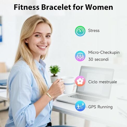 Lgnitek Activity Tracker for Women, Health and Fitness Wearable with 24/7 HRV/Blood Pressure/Heart Rate/SPO₂/Sleep Monitor and 35 Sports Modes, Menstrual Cycle Insights IP68 iOS Android in Saudi Arabia