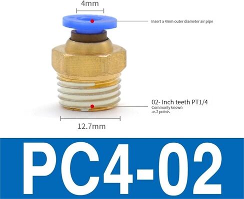 Pneumatic Air Connector Fitting PC 4/6/8/10/12mm Thread 1/8 1/4 3/8 1/2 Hose Fittings Pipe Quick Connectors 10Pcs(Pc4-02) in Saudi Arabia