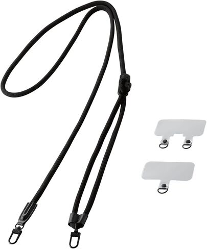 Elecom P-STSDH2R08BE Smartphone Shoulder Strap Shoulder Strap with Hole Seat Included, Round Strap, 0.3 inches (8 mm), Beige in Kuwait