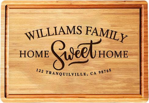 Personalized Cutting Board, Custom Bamboo Engraved Charcuterie Boards - Best Present for Wedding, Bridal Shower, Engagement, Anniversary, Housewarming, Gift Idea for Couples Bride, Parent, Family in Kuwait