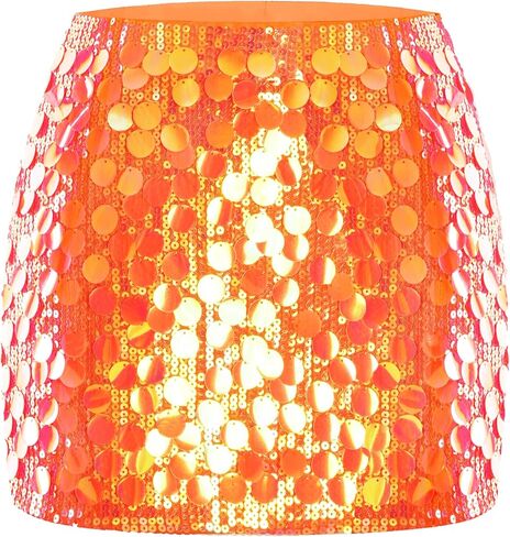 Maner Women's Sequin Mini Skirt Sparkle Stready Bodycon Night Out Out Party Tarts in Kuwait