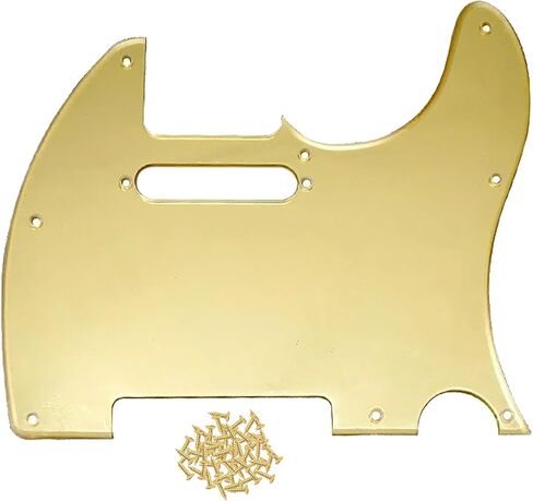 DIAO79NI 8 Hole Mirror Tele Pickguard Scratch Plate for USA/Mexican Fender American Standard Telecaster Modern Style Electric Guitar (Gold) in Saudi Arabia