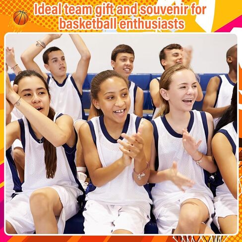 Tondiamo 30 Pcs Basketball Bracelets Basketball Gifts 2026 Senior Woven Charm Bracelets Adjustable Waterproof Black Orange Jewelry for Sport Team Lovers Players Gifts in Saudi Arabia