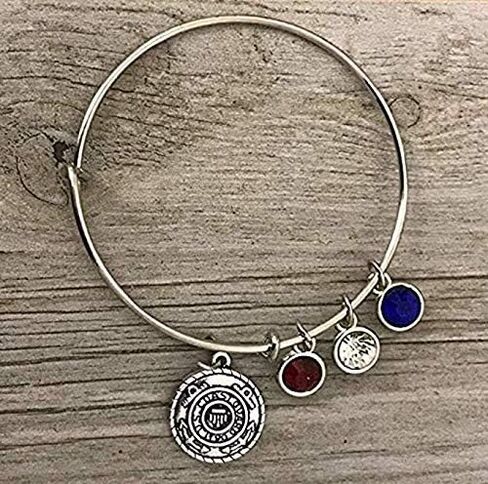 Infinity Collection US Coast Guard Academy Gifts, Coast Guard Charm Bangle Bracelet, Gifts for Women in Saudi Arabia