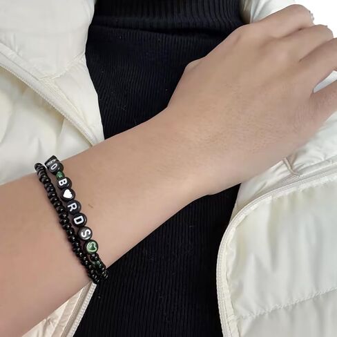 Zylaphia 2Pcs Bracelet for Football Fans - Green Football Fan Bracelets, Gameday Cheerleader Accessories for Tailgate Party Outfits Women in Kuwait