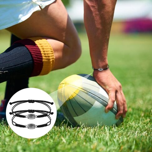 24pcs Adjustable Braided Sports Rope Bracelet with Football Pendant Decoration for Women Team Players in Saudi Arabia
