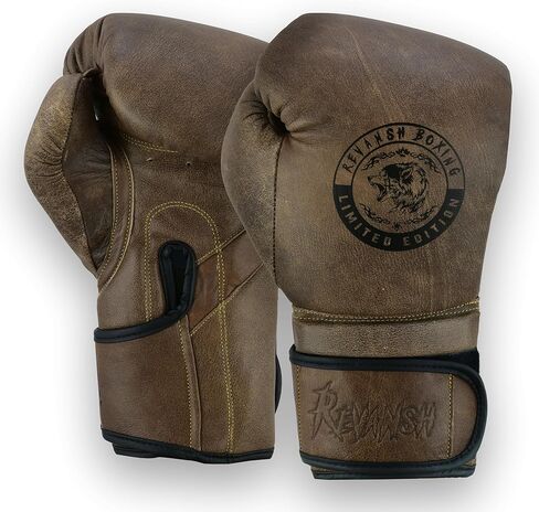 Revansh Boxing Gloves for Training & Sparring – Cowhide Leather Gloves for Boxing, Muay Thai, MMA, Kickboxing – 12oz 14oz 16oz – Durable, Comfortable Unisex Punching Bag Gloves in Saudi Arabia