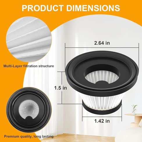 6 Pack Replacement Filters Compatible with Compact Handheld Portable Cordless Vacuum Cleaner AS Seen On TV, Washable Filters (Vacuum Not Included) in Saudi Arabia