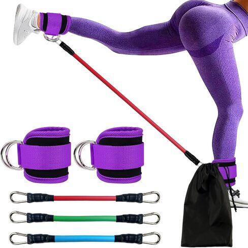 Ankle Resistance Bands with Cuffs, LIOUCBD Ankle Bands for Working Out, Ankle Resistance Band for Leg, Women Exercise Equipment for Kickbacks Hip Fitness Training Yoga Pilates Gym in Saudi Arabia
