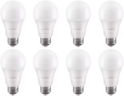 EcoSmart A19 60 وات مكافئ مع لمبة إضاءة LED قابلة لتعديل درجة حرارة اللون (8 عبوات) in Saudi Arabia