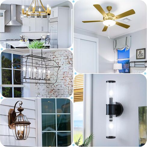 GGOYING E12 Candelabra LED Bulb 60W يعادل، 600LM مصابيح إضاءة ثريا قابلة للتعتيم، 5000K ضوء النهار الأبيض، 85+ CRI قاعدة شمعة لمبات خيوط شفافة، 4 عبوات in Kuwait