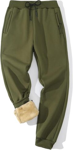 Gihuo Mens Sweatpants – Fleece Sherpa Lined Pants Men, Warm Winter Thermal Sweatpants for Outdoor & Lounge in Saudi Arabia