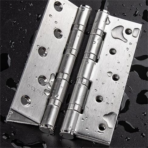 4" 5 Inches Door Butt Hinges Furniture Hardware Accessories 304 Stainless Steel Flat Thick Hinge 2Pcs(4 inch 2 Pcs) in Kuwait