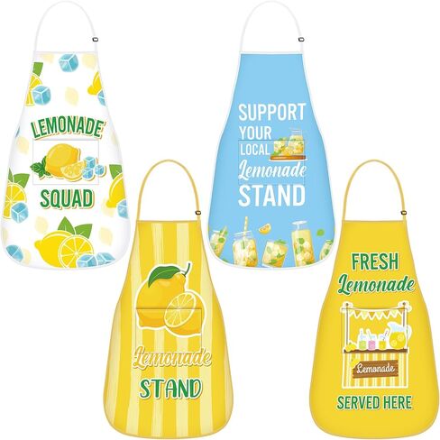 4 PCS Lemonade Stand Apron Lemon Lemon Collection Aper Collection Kitchen Lemonade Stand Decoration Association for Painting Cooking Baking Dinn in Kuwait