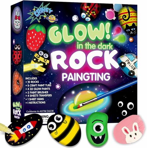 Kids Wooden Painting Kit ، Glow in the Dark Paint Kit و Arts and Crafts Birthday Party Gifts للأطفال الذين تتراوح أعمارهم بين 8-12 in Kuwait