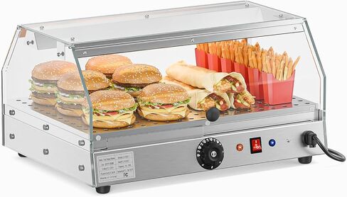 Bonnlo Commercial Food Warmer Display Pizza Warmer, Electric Countertop Food Warmer with LED Acrylic Door Removable Shelves Temp Control, Food Display Warmer for Buffet Restaurant, 120V 300W (1-Tier) in Saudi Arabia