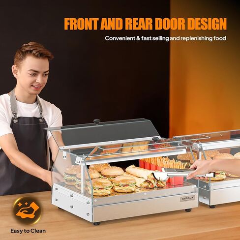 Bonnlo Commercial Food Warmer Display Pizza Warmer, Electric Countertop Food Warmer with LED Acrylic Door Removable Shelves Temp Control, Food Display Warmer for Buffet Restaurant, 120V 300W (1-Tier) in Saudi Arabia