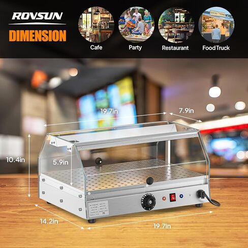 Bonnlo Commercial Food Warmer Display Pizza Warmer, Electric Countertop Food Warmer with LED Acrylic Door Removable Shelves Temp Control, Food Display Warmer for Buffet Restaurant, 120V 300W (1-Tier) in Saudi Arabia