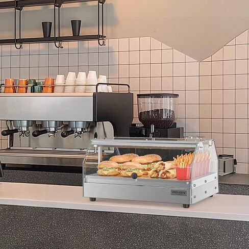 Bonnlo Commercial Food Warmer Display Pizza Warmer, Electric Countertop Food Warmer with LED Acrylic Door Removable Shelves Temp Control, Food Display Warmer for Buffet Restaurant, 120V 300W (1-Tier) in Saudi Arabia