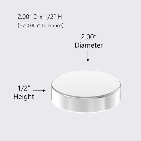 AplysiaTech N52-2.0" D x 1/2" H - 1 Pack, Large Disc Magnets, Heavy Duty Neodymium Magnet, Super Strong Rare Earth Magnets,Big Round High Power Permanent Magnet,130lbs Hevy Duty Pull Force in Kuwait