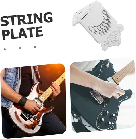 Totority Professional Metal Mandolin Tailpiece Replacement String String Part Chrome Finish Easy Install for Mandolin Repair and Upgrade in Kuwait