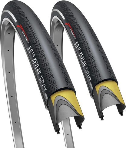 Fincci 700x28c Foldable Road Bike Tire with Reflective Sidewall – 28-622 – 60 TPI – 1mm Anti-Puncture Protection – Racing & Touring Bicycle Tires – Pack of 2 in Saudi Arabia
