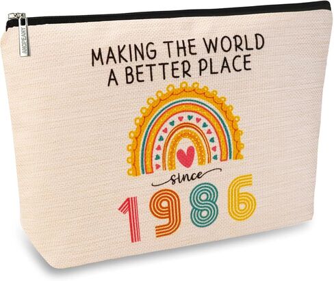 ancpeany 40th Birthday Gifts for Women Her Makeup Bag, 1985 Anniversary 40 Year Old Birthday Decorations Party Favors for Mom, Wife, Sister, Friend, Mothers Day, Christmas, Small Cosmetic Travel Pouch in Kuwait