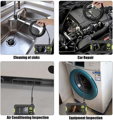 10m,YXINHONGYUE 4Cm-500Cm Handheld Sewer Snake Endoscope, Small 4.3Inch Explosion-Proof Industrial Inspection Camera 6 Adjustable LEDs for Home Use,Sink in Saudi Arabia