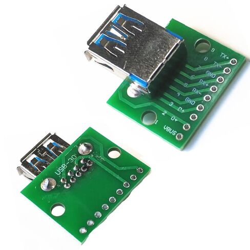 Fengpeng 2/5/10 قطعة USB A-Type 3.0 مقبس أنثى إلى DIP لوحة دارات مطبوعة الملعب 2.54 مللي متر USB-3. محول موصل جاك التوصيل (2 قطعة) in Saudi Arabia