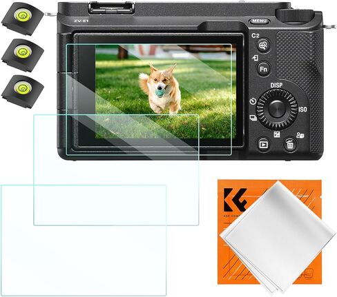 K&F Concept [3pcs Screen Protector for Sony ZV-1/ZV-1 II/ZV-E10 Camera & Hot Shoe Cover, Ultra Clear Tempered Glass Screen Protector, Anti Scratch Bubble Free Ultra Resistant in Saudi Arabia