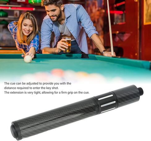 FUZHUI Billiards Pool Cue Extension, Carbon Fiber Telescopic Pool Extender for Billiards, Installation, Lightweight, Standard Designs, Good Extending Length, Simpler Extension, Black, Universal in Saudi Arabia