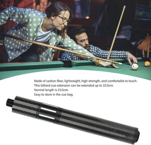 FUZHUI Billiards Pool Cue Extension, Carbon Fiber Telescopic Pool Extender for Billiards, Installation, Lightweight, Standard Designs, Good Extending Length, Simpler Extension, Black, Universal in Saudi Arabia