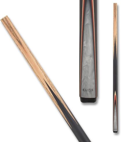 Elite ELSNK13 Snooker Pool Cue - Blonde Ash, Black Stained Maple with Red, Black, and Pearly White in Saudi Arabia