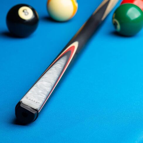 Elite ELSNK13 Snooker Pool Cue - Blonde Ash, Black Stained Maple with Red, Black, and Pearly White in Saudi Arabia