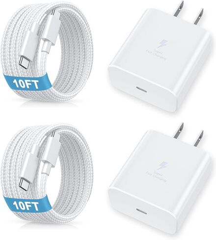 [4 عبوات] شاحن حائط USB-C، محول طاقة USB-C بقدرة 20 وات للهاتف 15/14/13/15 Pro/Pro Max/Plus/XS/XR/X، Galaxy، Pixel، i Pad والمزيد in Kuwait